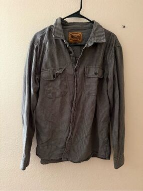 Men's Lightweight Striped Shirt Jacket in Charcoal by Sullen